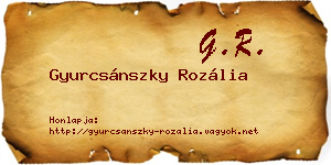 Gyurcsánszky Rozália névjegykártya